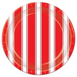 Beistle 58046 Red & White Stripes Plates, 9