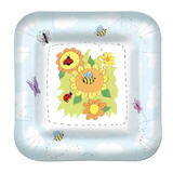 Beistle 58056 Garden Plates, square-shaped, 7