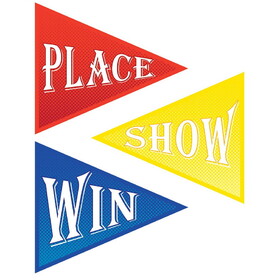 Beistle 58148 Win, Place & Show Cutouts, prtd 2 sides, 17&#189;"