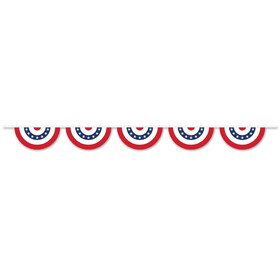 Beistle 59850 Patriotic Bunting Banner, all-weather; 5 pennants/string, 11" x 12'