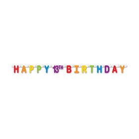 Beistle 59859-13 Happy 13th Birthday Streamer, 4&#188;" x 5' 6"