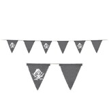 Beistle 59889 Pirate Fabric Pennant Banner, 6 pennants/string, 8