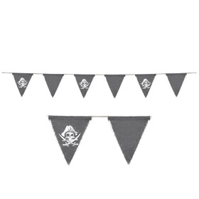 Beistle 59889 Pirate Fabric Pennant Banner, 6 pennants/string, 8" x 6'