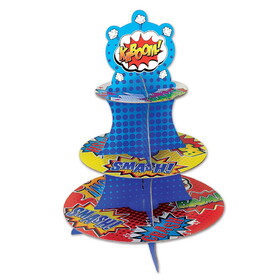 Beistle 59892 Hero Cupcake Stand, assembly required, 16"