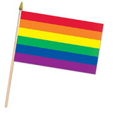Beistle 59933 Rainbow Flag - Fabric, w/22 spear-tipped wooden stick, 11