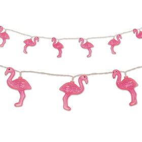 Beistle 59948 Flamingo String Lights, 10 flamingos/strand; requires 2 AA batteries not included, 6'