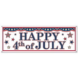 Beistle 59968 4th Of July Sign Banner, indoor & outdoor use; 4 grommets, 5' x 21