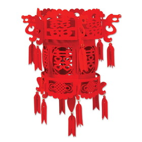 Beistle 59995 Felt Chinese Palace Lantern, assembly required, 18"