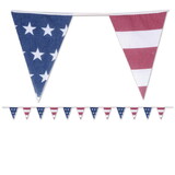 Beistle 59997 Americana Fabric Pennant Banner, 12 pennants/string, 9½