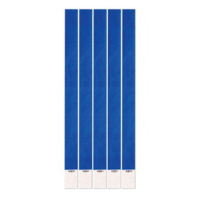 Beistle 60001-B Tyvek Wristbands, blue, &#190;" x 10"