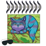 Beistle 60063 Pin The Smile On The Cheshire Cat Game, blindfold mask & 9 smiles included, 16