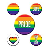Beistle 60070 Rainbow Party Buttons, asstd designs, 2-1/3