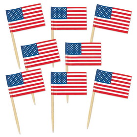 Beistle 60100 Pkgd U S Flag Picks, 2&#189;"