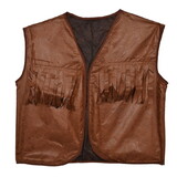 Beistle 60260 Faux Brown Leather Cowboy Vest w/Fringe, one size fits most