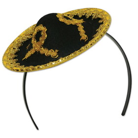 Beistle 60278 Sombrero Headband, attached to snap-on headband