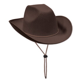 Beistle 60309 Brown Felt Cowboy Hat, one size fits most