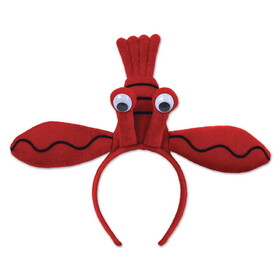 Beistle 60328 Lobster Headband, attached to snap-on headband