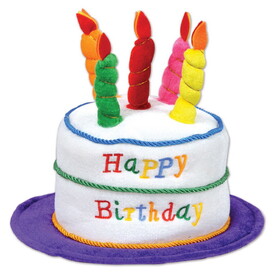 Beistle 60432 Plush Birthday Cake Hat, one size fits most