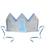 Beistle 60659 Glittered Baby's 1st Birthday Crown, detachable ribbon ties, 2½