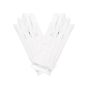Beistle 60727-W Deluxe Theatrical Gloves, white; one size fits most