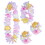 Beistle 60734 Paradise Floral Lei Set, white w/multi-color accents; lei-36 , headband-20 , 2 wristlets-6 , Asstd
