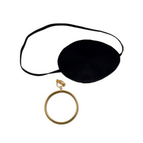 Beistle 60749 Pirate Eye Patch w/Plastic Earring, 1 gold earring included, 2&#189;" x 3&#188;"