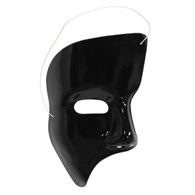 Beistle 60820-BK Phantom Mask, black; elastic attached