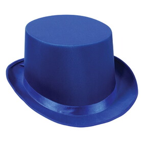 Beistle 60839-B Satin Sleek Top Hat, blue; one size fits most