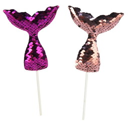 Beistle 60851 Sequined Mermaid Tail Picks, asstd pink & purple, 7"