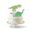 Beistle 60867 Dinosaur Cake Toppers, asstd green & lt green, 8" x 8&#189;" & 8&#189;" x 8"