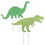 Beistle 60867 Dinosaur Cake Toppers, asstd green & lt green, 8" x 8&#189;" & 8&#189;" x 8"