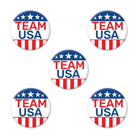 Beistle 60964 Team USA Party Buttons, 2"