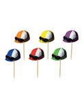 Beistle 60966 Jockey Helmet Picks, asstd colors, 3¼