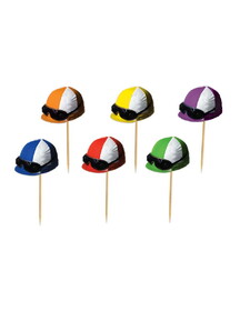 Beistle 60966 Jockey Helmet Picks, asstd colors, 3&#188;"