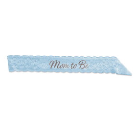 Beistle 60990-B Mom To Be Lace Sash, lt blue, 28&#189;" x 4"