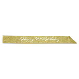 Beistle 66020 Happy 21st Birthday Glittered Sash, 32½