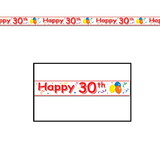 Beistle 66181-30 Happy 30th Birthday Party Tape, all-weather, 3