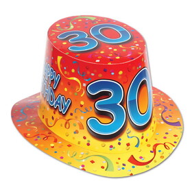 Beistle 66211-30 Happy 30 Birthday Hi-Hat, one size fits most