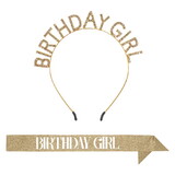 Beistle 66291 Birthday Girl Headband & Sash Set, rhinestone headband-one size fits most, glittered sash-32½ x 3¾