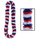 Beistle 66366-100 Soft-Twist Patriotic Poly Leis, red, white, blue, 2