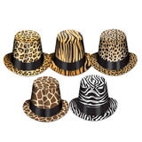 Beistle 66748-25 Animal Print Hi-Hats, asstd designs; one size fits most