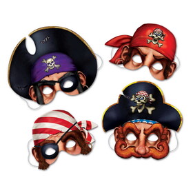 Beistle 66801 Pirate Masks, elastic attached, 10"-13"