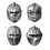 Beistle 66802 Knight Masks, elastic attached, 12"-13&#188;"