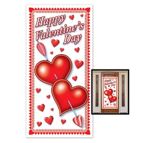 Beistle 70010 Happy Valentine's Day Door Cover, all-weather, 5' x 30"