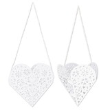 Beistle 70015-W 3-D Die-Cut Hearts, white; ribbon for hanging attached; assembly required, 9