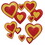 Beistle 70018 Glittered Heart Cutouts, prtd 2 sides/gltrd 1 side; 6-5 , 4-9 , 2-12 , Asstd