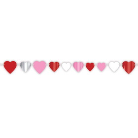 Beistle 70021 Heart Streamer, assembly required, 7" x 6'