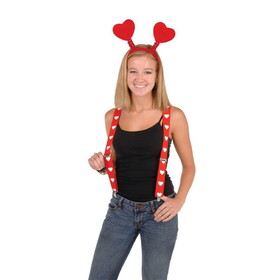 Beistle 70569 Heart Suspenders, adjustable; one size fits most