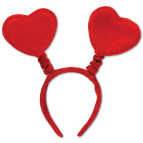 Beistle 70765-R Heart Boppers, attached to snap-on headband