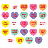 Beistle 74005 Candy Heart Stickers, 4¾" x 7½"